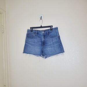 Madewell The Perfect Jean Short Denim Women's Size 30 Blue High Rise